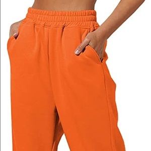 Orange high waist jogger Y2k sweatpants with pockets
